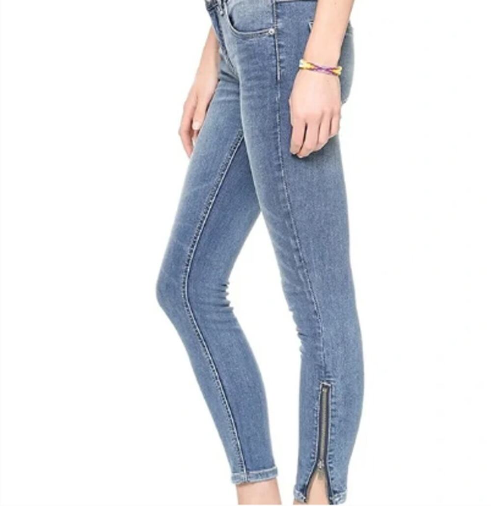 Selected Femme 7/8 Zipper Bottom Jeans